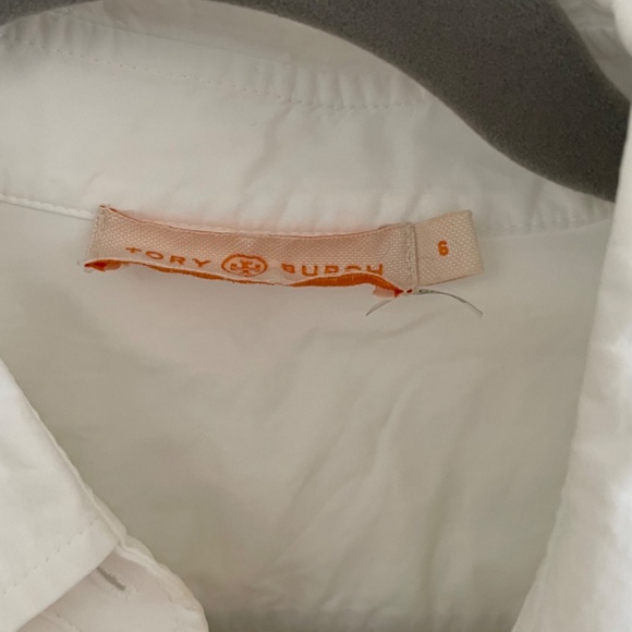 Tory Burch Tuxedo Style oversized White Button Down Size 6 Small - Picture 5 of 5